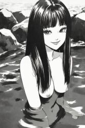 ai_generated big_breasts junji_ito pool poolside tomie