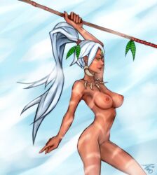 1girls asmo big_breasts christmas female forehead_gem forehead_jewel gem_on_forehead jewel_on_forehead league_of_legends naked naked_female nidalee nude nude_female nudity ponytail ponytail_female riot_games snow_bunny_nidalee snowdown_series snowdown_showdown_series solo solo_female solo_focus spear tribal_markings tribal_tattoo tribal_tattoos visible_nipples white_hair white_hair_female