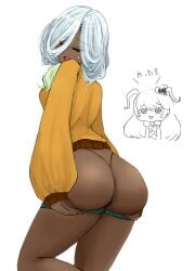 1girls ass ass_focus big_ass butt_focus fat_ass huge_ass king_of_greed lobotomy_corporation project_moon pulled_down_pants queen_of_hatred tagme ten_oekaki