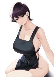 1girls alternate_version_available apron apron_only big_breasts black_apron black_eyes blueorca breasts female female_only hair huge_breasts komi-san_wa_komyushou_desu komi_shuuko mature mature_female mature_woman milf mother naked_apron purple_hair sfw_version_available short_hair smile solo white_background