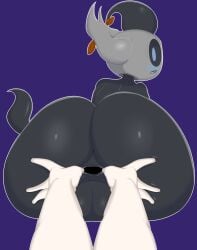 ass ass big_ass big_butt bloocherrypie bubble_ass bubble_butt huge_ass looking_at_viewer looking_back phantump pokemon pokemon_(species)