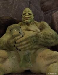 1boy 1monster 3d 3d_model animated beast big_cock big_penis creature ictonica male male_only male_pov masturbating masturbation monster mp4 no_sound ogre orc orc_male pleasure_face solo solo_male stroking_penis tagme two-handed_masturbation video