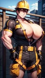 ai_generated busty_boy construction_worker huge_breasts lustre male_with_breasts worker