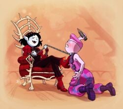 adventure_time chains grey_body marceline pink_hair princess_bubblegum the_star_(fionna_and_cake) vampire zeorandy