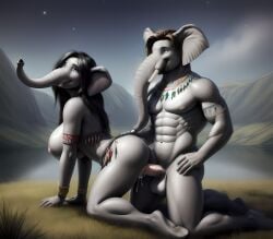 1boy 1girls ai_generated anthro cum cum_in_pussy cum_inside danica elephant eleptor furry highres original original_character sex vaginal vaginal_penetration virgin