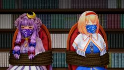 alice_margatroid bondage bound gag gagged patchouli_knowledge touhou y0z0ra