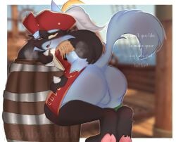 anthro ass balls gay imboredhh lucario pirate pirate_hat pokémon_(species) pokemon pokemon_(species)