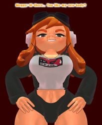 3d female female_only glitch_productions human_meggy kabalmystic kapp-99 meggy_spletzer mikumikudance orange_hair smg4 smirking_at_viewer youtube