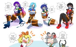 6girls bondage damsel_in_distress female female_only gag gagged hijiri_byakuren houjuu_nue ichirin_kumoi kumoi_ichirin minamitsu_murasa muffled multiple_girls nue_houjuu over_the_nose_gag rakkidei touhou