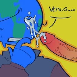 blue_skin cum cum_on_face earth_(solarballs) male_only penis planethumans solarballs tagme venus_(solarballs)