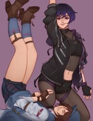 2girls asian_female catfight clothing female female_only femdom kazama_asuka light-skinned_female namco reina_mishima ryona sleepy_korok tekken tekken_8 tomboy wrestling yuri