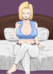 1girls android_18 blonde blonde_hair blonde_hair_female blue_eyes blue_eyes_female cameltoe capybsr cleavage curvy dragon_ball erect_nipples female huge_areolae huge_ass huge_breasts puffy_nipples short_hair short_hair_female thick_lips voluptuous wide_hips yellow_hair