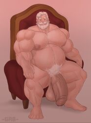 barefoot feet flaccid gab_art hyper hyper_balls hyper_cock hyper_genitalia hyper_penis hyper_testicles male male_only muscles muscular muscular_arms muscular_male muscular_thighs nude santa_claus solo solo_male