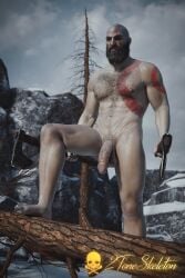 2toneskeleton bald_man barefoot bearded big_balls big_penis demigod dilf flaccid_penis god_of_war god_of_war_ragnarok hairy_chest hunk kratos large_penis male male_focus male_only male_pov male_solo masculine muscles muscular muscular_male naked naked_male nude nude_male outdoor_nudity outdoors penis pubic_hair red_markings santa_monica_studio snow solo solo_male sony_interactive_entertainment stud tattoo winter