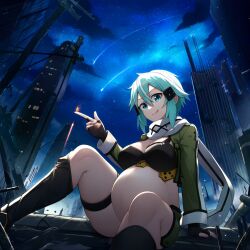 ai_generated asada_shino female gun_gale_online novelai pregnant sinon sword_art_online
