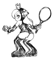 allmute_2323 chibi mario_(series) mario_tennis panties panty_shot tennis_racket wapeach