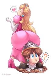 2girls anal anal_masturbation anal_through_clothes ass_focus big_ass bubble_butt clothed dress drill_daisy drill_power-up female female_only huge_ass mario_(series) masturbation masturbation_through_clothing multiple_girls nintendo penetration penetration_through_clothes power-up power_up princess_daisy princess_peach riukykappa super_mario_bros._wonder yuri