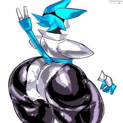 ass ass_focus darkner deltarune floating_hands huge_ass hyper_ass rohan_furries tasque_manager_(deltarune) thick_thighs turned_around wide_hips