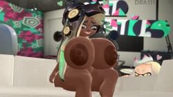 2girls 3d alternate_breast_size big_breasts breast_focus breasts brown_skin completely_nude completely_nude_female dark-skinned_female dark_skin dra111_(artist) dragon316 english_text female female_only huge_breasts inkling light-skinned_female light_skin long_hair marina_(splatoon) massive_breasts naked naked_female nintendo nipples nude nude_female octoling off_the_hook_(splatoon) pearl_(splatoon) short_hair splatoon splatoon_(series) splatoon_2 tentacle_hair wide_hips