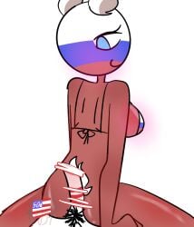 breasts cock countryhumans countryhumans_girl dick female njt_axi_(artist) russia_(countryhumans) united_states_of_america_(countryhumans)