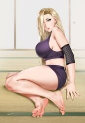 1girls barefoot big_breasts blonde_hair blue_eyes breasts easonx feet female female_only fetish foot_fetish hair_over_one_eye human ino_yamanaka large_breasts lipstick long_hair looking_at_viewer makeup naruto naruto:_the_last naruto_(series) naruto_shippuden soles solo tatami thick_thighs thighs toes voluptuous