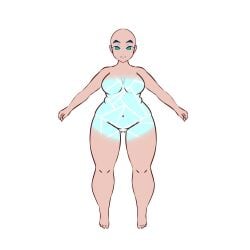 a-pose a_pose ass_visible_through_thighs bald belly belly_button blue_eyebrows blue_skin breasts breasts_out chubby chubby_belly chubby_female emerald_quadron fat feet female female_only green_eyes hailstone_(vtuber) hailstone_eq model_pose model_sheet naked toes virtual_youtuber vtuber wintercat