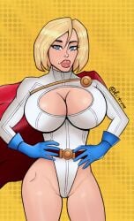 axitrone big_breasts bimbo blonde_hair boob_window breasts dc dc_comics power_girl superheroine superman_(series)