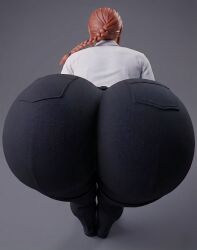 makima_(chainsaw_man) chainsaw_man anime ai_generated srimbievil58 dress ass back_view big_ass butt big_butt gray_background red_hair light_skin light_skinned_female 1girls female