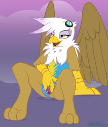 avian bodysuit cosplay dark_nek0gami friendship_is_magic gilda_(mlp) goggles gryphon hasbro my_little_pony smooth_skin solo spreading uniform wonderbolts_(mlp)