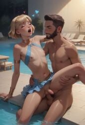 1femboy 2boys ai_generated anal anal_sex artificial_intelligence blonde_femboy blonde_hair costume_party femboy harem harem_jewelry harem_outfit human light-skinned_male partially_clothed penis penis_in_ass pool pool_party rqueirozbr short_hair sitting_on_lap skirt slim