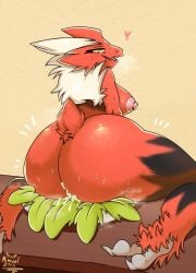 anthro areola ass big_breasts big_butt black_body black_feathers black_markings blaziken blue_eyes bodily_fluids breasts cum drooling eyelashes feathers female furniture generation_3_pokemon genital_fluids grey_body hi_res holidays huge_butt leaking_cum looking_at_viewer looking_back looking_back_at_viewer m1m1cal markings nintendo nipples nude on_table open_mouth open_smile pink_areola pink_nipples plate pokemon pokemon_(species) red_body red_feathers saliva simple_background sitting sitting_on_table smile solo sweat sweatdrop table tan_background tan_body tan_feathers thanksgiving thick_thighs wide_hips yellow_sclera