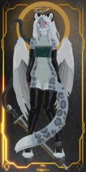 1:2 2024 absurd_res andromorph ankle_strap_heels anthro armwear bandeau bare_shoulders belly card cel_shading clothed clothing crown cuntboy deity digital_drawing_(artwork) digital_media_(artwork) elbow_gloves eldritch_being evelyn_ivy evelyn_river_ivy eye_through_hair feathers felid flat_chested footwear fully_clothed genitals glistening glistening_clothing glistening_hair gloves gold_(metal) hair halo handwear headgear hi_res high_heels holding_melee_weapon holding_object holding_sword holding_weapon horn ineffective_clothing inner_ear_fluff intersex intersex_only latex latex_armwear latex_clothing latex_gloves latex_handware latex_handwear latex_legwear latex_stockings legwear leotard longsword looking_at_viewer mammal melee_weapon one-piece_swimsuit open_toe_heels pantherine pink_nose platform_footwear platform_heels pussy red_eyes relaxing royalty serene shaded silver_hair simple_background slim snow_leopard solo standing stockings swimwear sword tail tail_tuft tarot tarot_card tentacle thigh_highs toeless_legwear toeless_stockings toeless_thigh_highs topwear translucent translucent_hair translucent_latex translucent_leotard tuft weapon whiskers white_belly white_body white_feathers white_sclera wide_hips wings