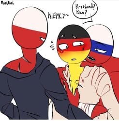 confused_look countryhumans gay germany_(countryhumans) imminent_rape imminent_threesome poland_(countryhumans) russia_(countryhumans) source_request