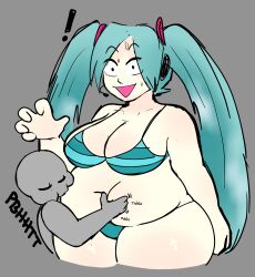 belly belly_button belly_fetish belly_grab belly_raspberries belly_worship belly_zerberts big_belly big_breasts chubby chubby_belly chubby_female hatsune_miku tickle_fetish tickling tickling_belly vocaloid