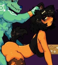 anthro big_ass_(female) bubble_butt chiro_(gamer_struggles) furry_female gamer_girl sex wolfie_(gamer_struggles)