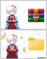 1girls ai_generated big_breasts brawl_stars colette_(brawl_stars) colettelover meme small_breasts