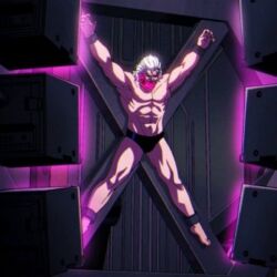 abs bara collar dilf erik_lehnsherr half_naked handcuffed long_hair magneto male male_focus male_only marvel screenshot shredded_muscles speedo tagme tagme_(artist) thighs x-men x-men_97