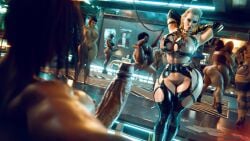 3d 4futas 8girls armpits cyberpunk cyberpunk_2077 dark-skinned_female futa futa_on_female futanari gangbang group_sex huge_cock meredith_stout rigid3d tagme v_(cyberpunk_2077) valerie_(cyberpunk_2077)