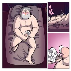 ballsweatmagnet bara bedroom blush boner chest_hair closed_eyes cum cumshot disney erection gravity_falls grey_hair grunkle_stan hairy_male just_jacked_off male_focus male_only naked nude old_man on_bed orgasm orgasm_face penis post_orgasm solo solo_male stanley_pines tagme tagme_(artist) toilet_paper