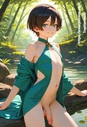 1boy ai_generated balls femboy otoko_no_ko penis trap traphentaiai yaoi