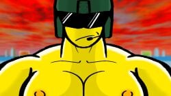 1boy blurry_background buff_male close-up extreme_muscles headwear helmet jetrock_(the_battle_bricks) looking_at_viewer looking_down looking_down_at_viewer male male_focus male_solo manboobs muscles muscular muscular_male nipples nyxwastaken orange_nipples roblox roblox_game robloxian self_upload solo solo_male tagme the_battle_bricks tick_tock_meme tumore unamused yellow-skinned_male yellow_body yellow_skin yellow_skinned_male