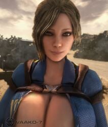 1girls 3d 3d_(artwork) alternate_breast_size alternate_hairstyle bethesda_softworks blonde_hair bodysuit breasts_bigger_than_head breasts_bigger_than_torso brown_eyes bulletstorm cleavage close-up close_up clothed clothed_female epic_games fallout female female_only female_solo fingerless_gloves gigantic_breasts gloves gun holding_gun holding_object holding_weapon hourglass_figure huge_breasts human human_female human_only open_bodysuit open_clothes people_can_fly ponytail slim_waist solo solo_female thick_thighs thighs trishka_novak vaako vault_suit watermark weapon wide_hips