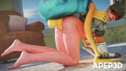 1boy 1girls 3d 3d_animation ass barefeet barefoot big_feet blender blender_(software) blender_cycles blizzard_entertainment brown_eyes brown_hair bubble_ass bubble_butt cock doggy_style feet female female_focus female_penetrated fishstick_(fortnite) fortnite fortnite:_battle_royale from_behind from_behind_position hips hips_wider_than_shoulders large_cock large_penis legs lena_oxton long_legs male male_on_female medium_hair no_panties no_sound overwatch overwatch_2 penetration penis sex soles soles_female tagme toes toes_spread tracer tracer_(overwatch_2_suit) vagina vaginal_penetration vaginal_sex video wide_hips
