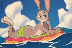 1girls anthro ass breasts female furry judy_hopps nude ocean squibble_ink tagme water zootopia