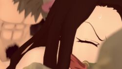 3d all_fours animated bent_over demon_slayer doggy_style dry_anal female from_behind greatm8 inosuke_hashibira kamado_nezuko kimetsu_no_yaiba looping_animation slayerm8 surprise_buttsex tagme video