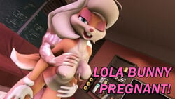 anthro breasts furry interspecies lola_bunny looney_tunes mr_safety nipples pregnant source_filmmaker tagme thumbnail