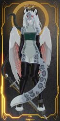 1:2 2024 absurd_res andromorph ankle_strap_heels anthro armwear bandeau bare_shoulders belly card cel_shading clothed clothing crown cuntboy deity digital_drawing_(artwork) digital_media_(artwork) elbow_gloves eldritch_being evelyn_ivy evelyn_river_ivy eye_through_hair feathers felid flat_chested footwear fully_clothed genitals glistening glistening_clothing glistening_hair gloves gold_(metal) hair halo handwear headgear hi_res high_heels holding_melee_weapon holding_object holding_sword holding_weapon horn ineffective_clothing inner_ear_fluff intersex intersex_only latex latex_armwear latex_clothing latex_gloves latex_handware latex_handwear latex_legwear latex_stockings legwear leotard longsword looking_at_viewer mammal melee_weapon one-piece_swimsuit open_toe_heels pantherine pink_nose platform_footwear platform_heels pussy red_eyes relaxing royalty serene shaded silver_hair simple_background slim snow_leopard solo standing stockings swimwear sword tail tail_tuft tarot tarot_card tentacle thigh_highs toeless_legwear toeless_stockings toeless_thigh_highs topwear translucent translucent_hair translucent_latex translucent_leotard tuft weapon whiskers white_belly white_body white_feathers white_sclera wide_hips wings