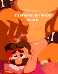 2boys big_ass big_penis blue_eyes bowser brown_hair gay gay_domination gay_sex heart-shaped_pupils interspecies male male/male male_only male_penetrating male_penetrating_male mario mario_(series) mostly_nude ricostanny size_difference spanish_text super_mario_bros._(2023_film) yaoi