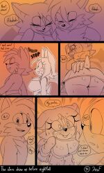 2023 2d 2d_(artwork) 2d_artwork cleavage comic cum_drip cum_in_pussy krazyelf miles_tails_prower mobian mobian_(species) mobian_bat no_panties page_14 rouge_the_bat sega short_shorts shorts sonic_(series) sonic_adventure_2 sonic_team sonic_the_hedgehog_(series)