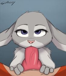 animated anthro canid canine disney duo fellatio female fox furry genitals judy_hopps knot lagomorph leporid lidded_eyes male male/female mammal oral penile penis rabbit sex slapfuzzy sucking zootopia